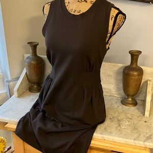 Theory Brown Sleeveless Mini Dress Gorgeous Fit Stretchy!! Great Buttons!!